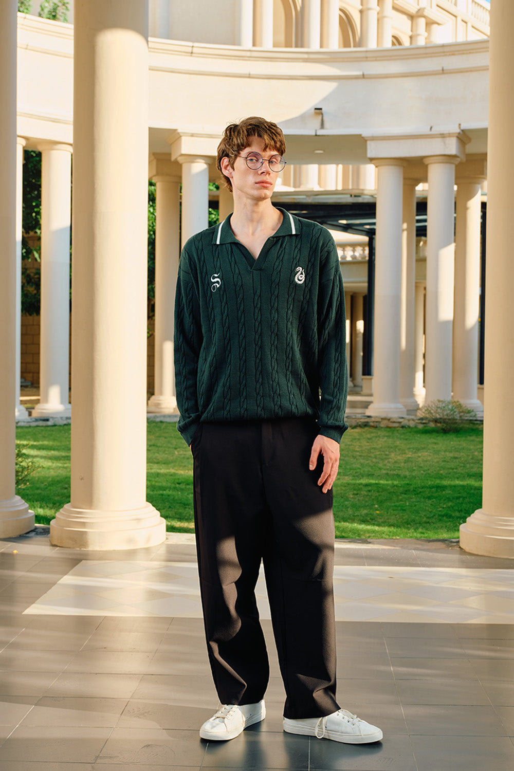 Slytherin Cable Knit Polo