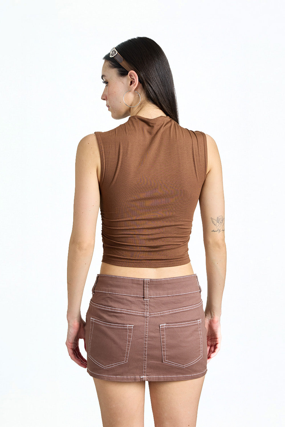 Soil Brown High Neck Top - BonkersCorner