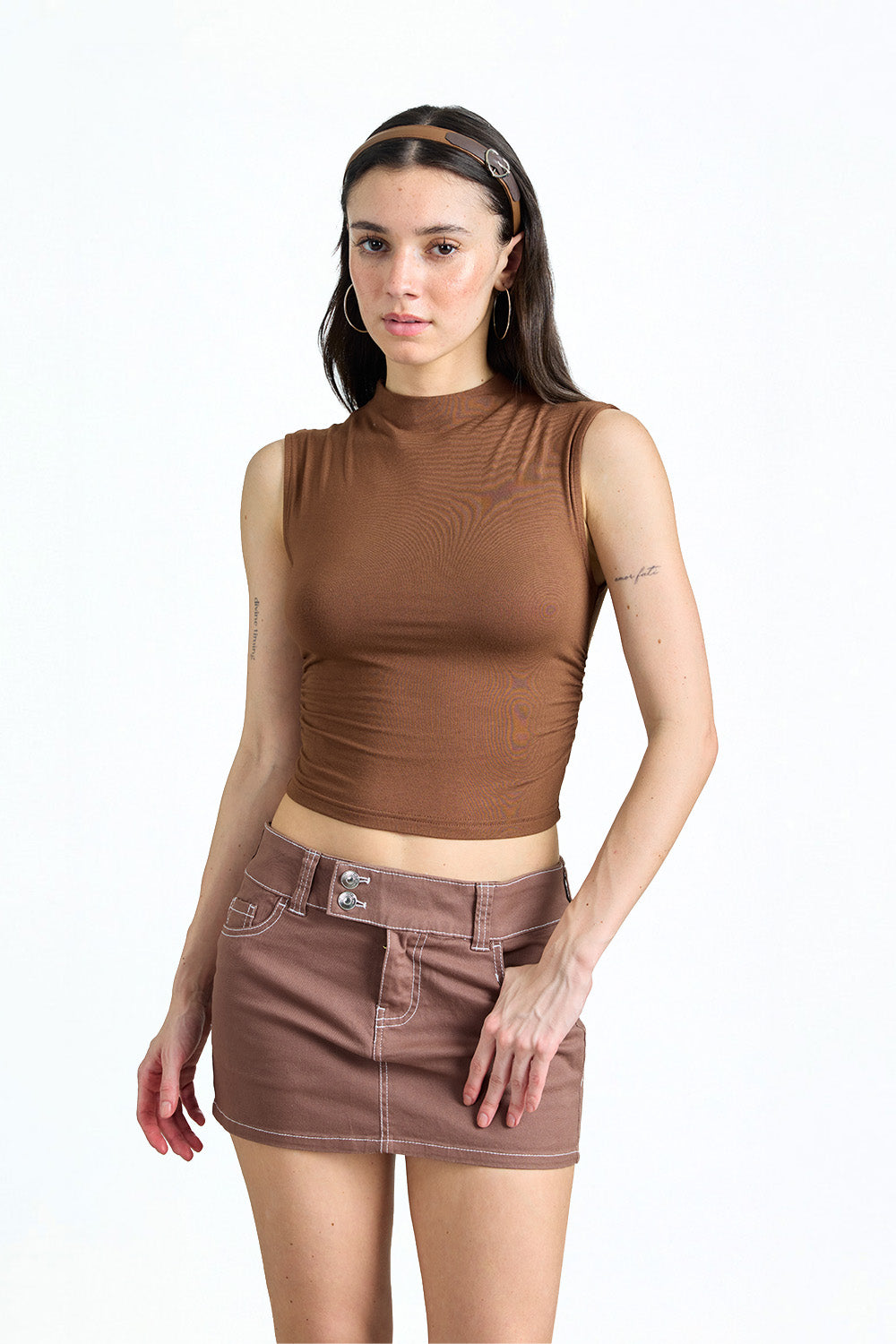 Soil Brown High Neck Top - BonkersCorner