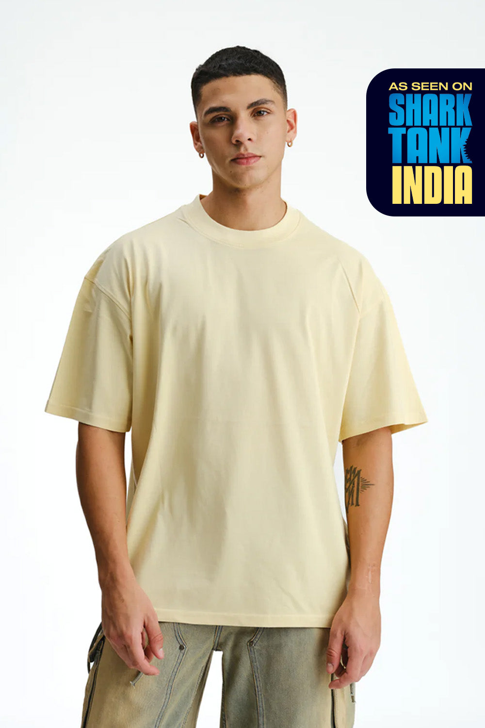 Solid Pastel Yellow Soft Jersey Oversized T-shirt - BonkersCorner
