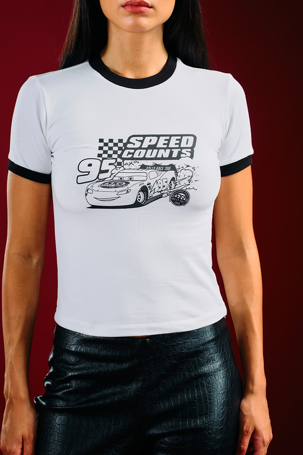 Speed Count Black Baby Tee - BonkersCorner