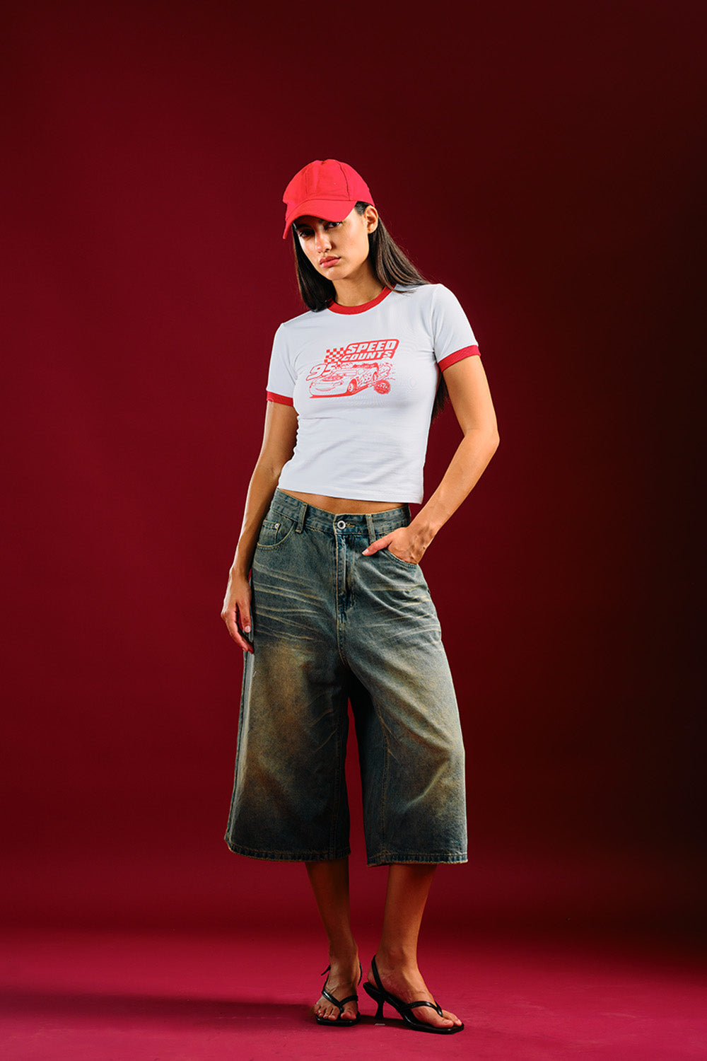 Speed Count Red Baby Tee - BonkersCorner