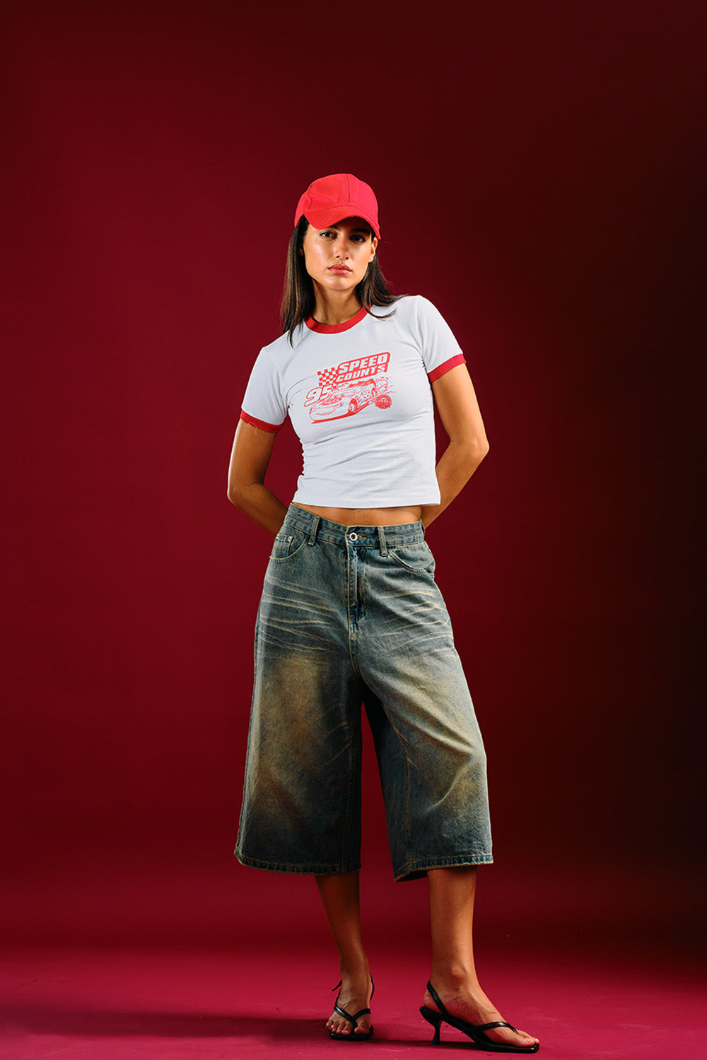 Speed Count Red Baby Tee - BonkersCorner