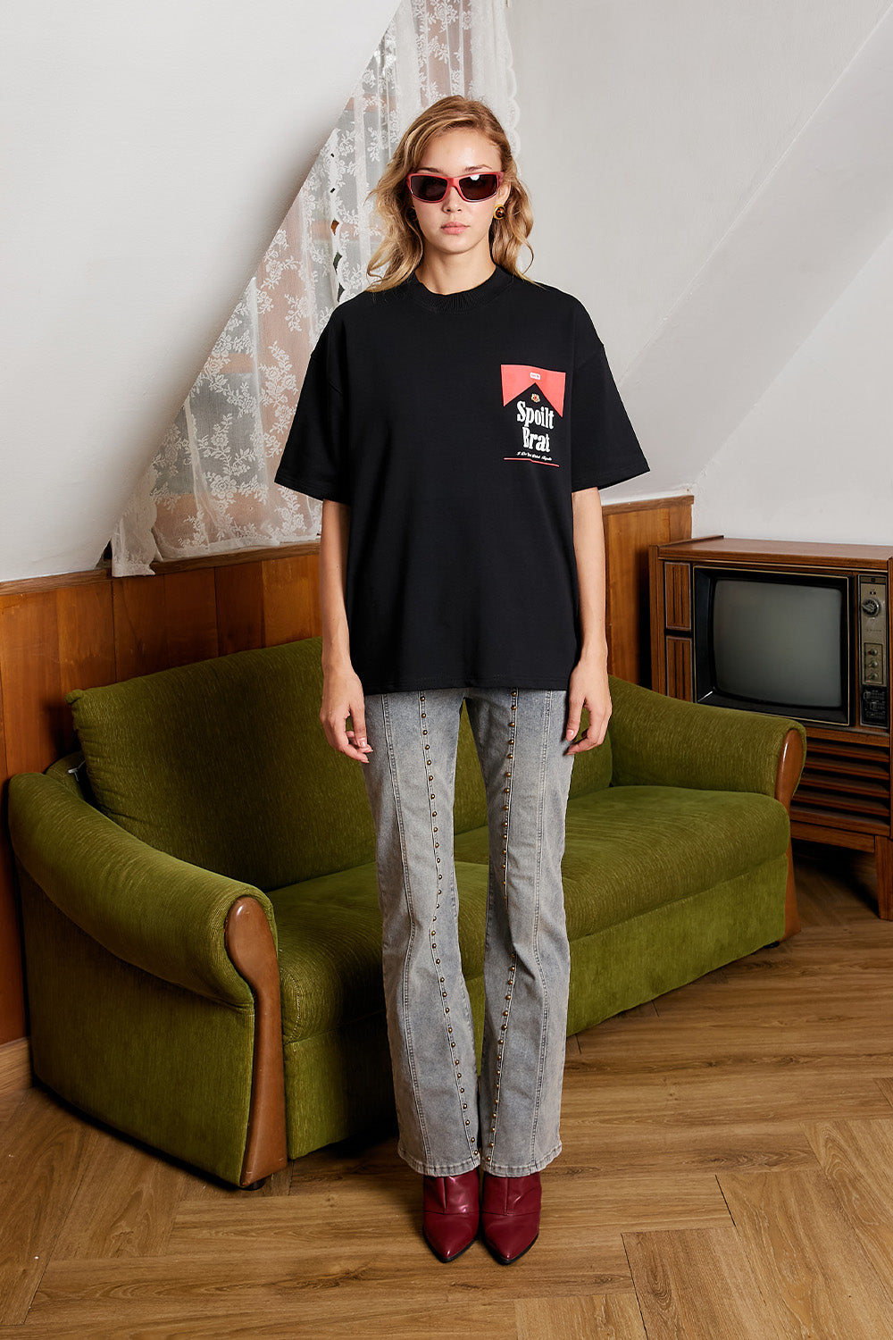 Spoilt Brat Black Oversized T-shirt