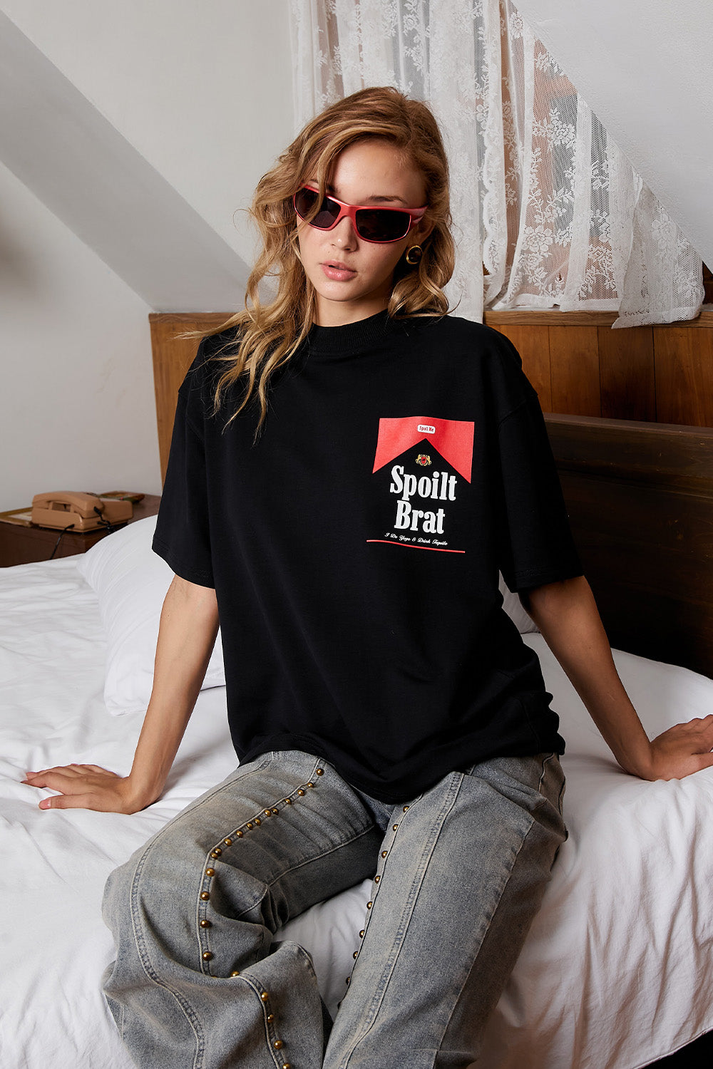 Spoilt Brat Black Oversized T-shirt