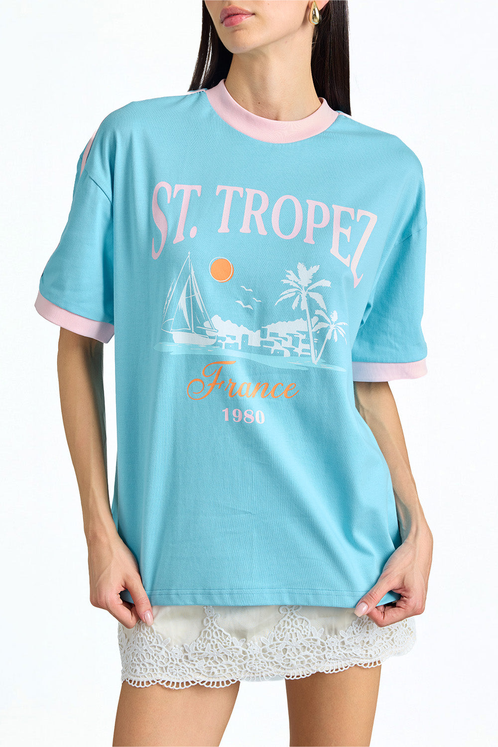 St Tropez Oversized T-shirt - BonkersCorner