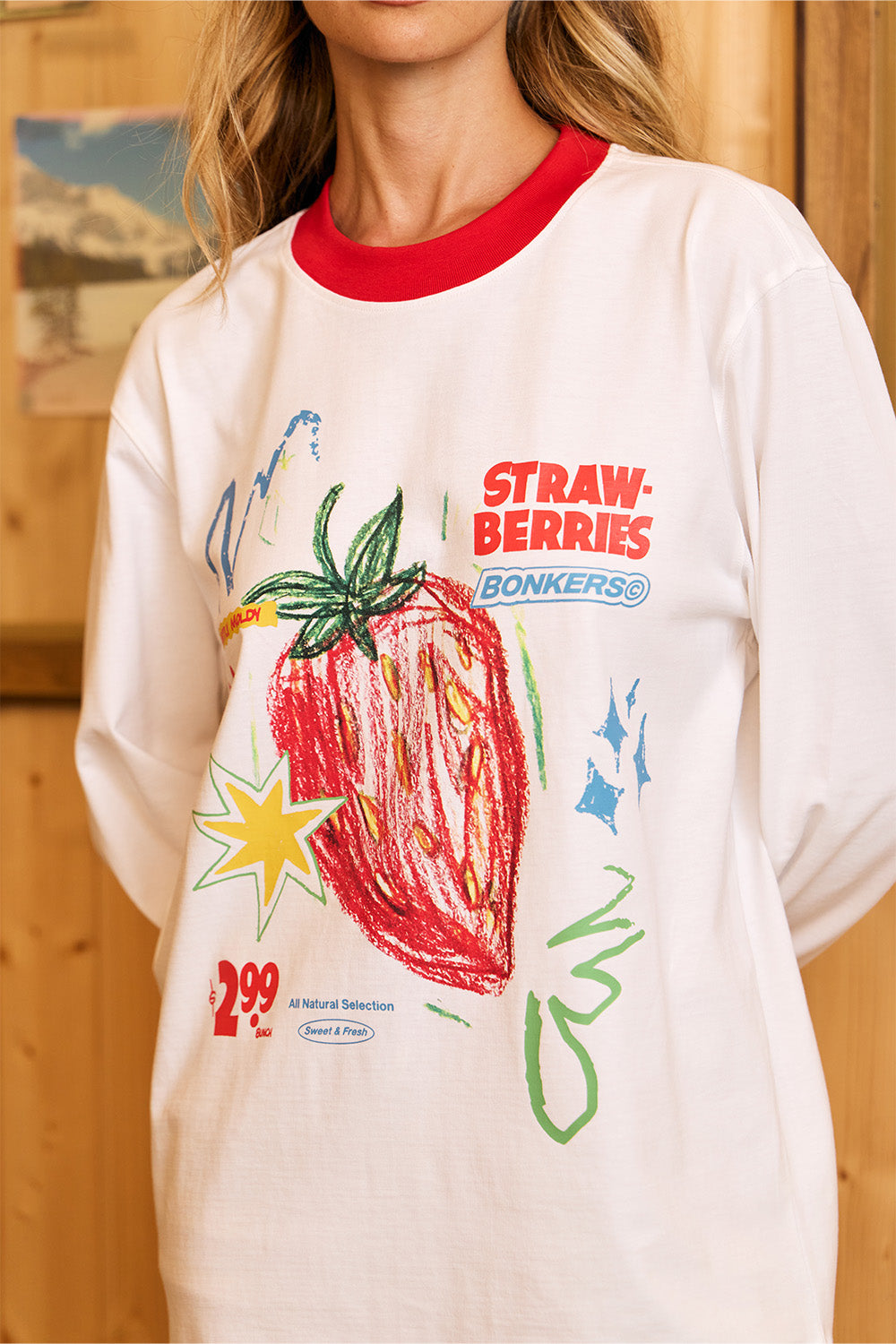 Strawberry Scribble Full Sleeve T -shirt - BonkersCorner