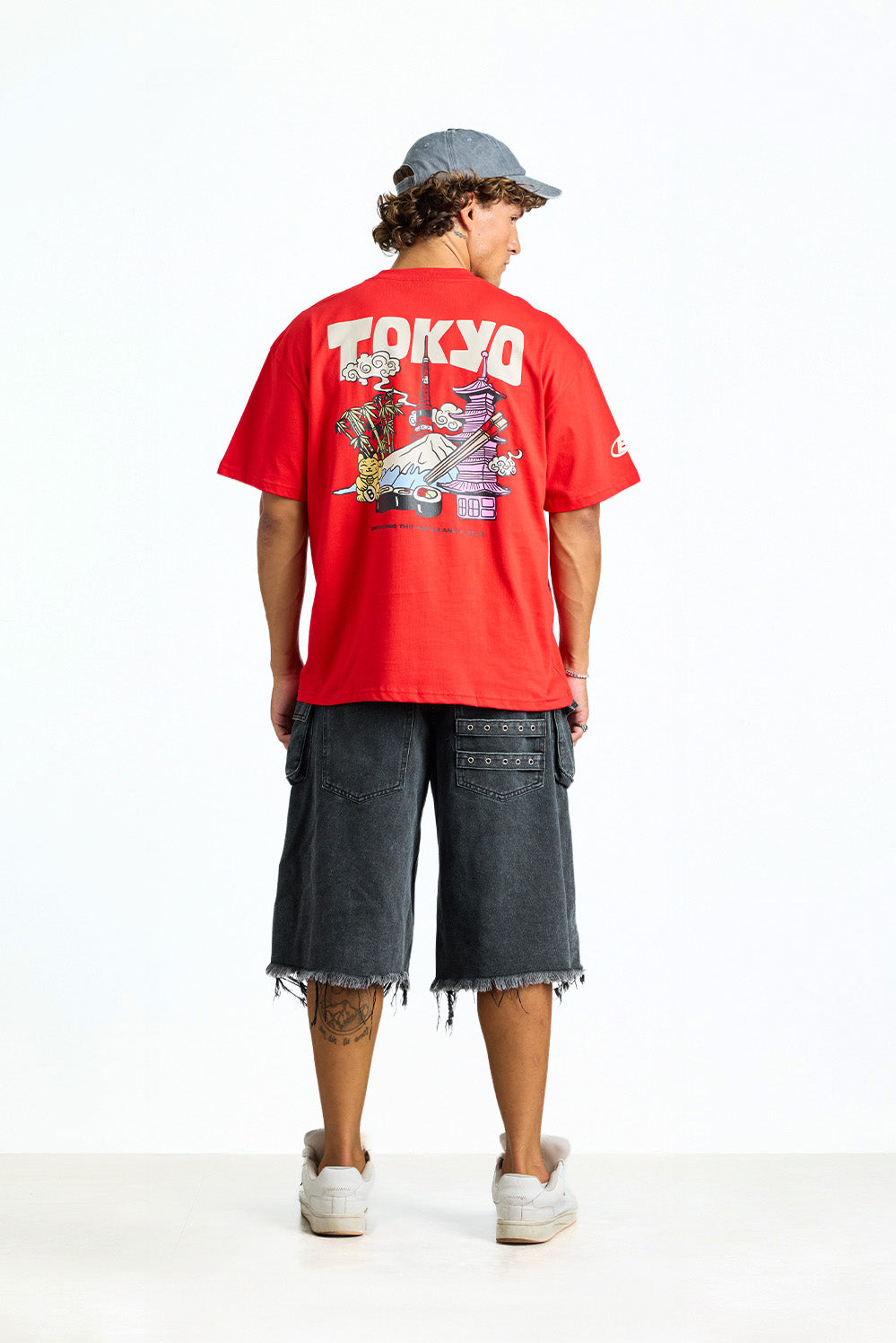 Tokyo Icons Red Oversized T-shirt - BonkersCorner
