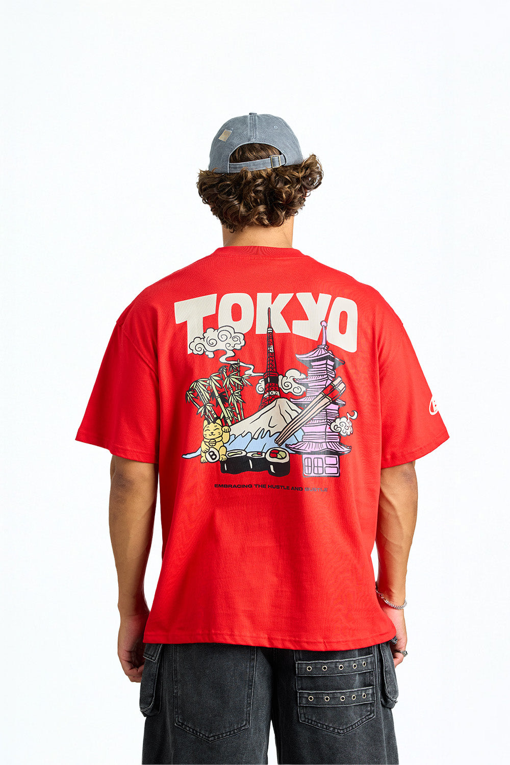 Tokyo Icons Red Oversized T-shirt - BonkersCorner
