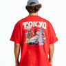 Tokyo Icons Red Oversized T-shirt - BonkersCorner