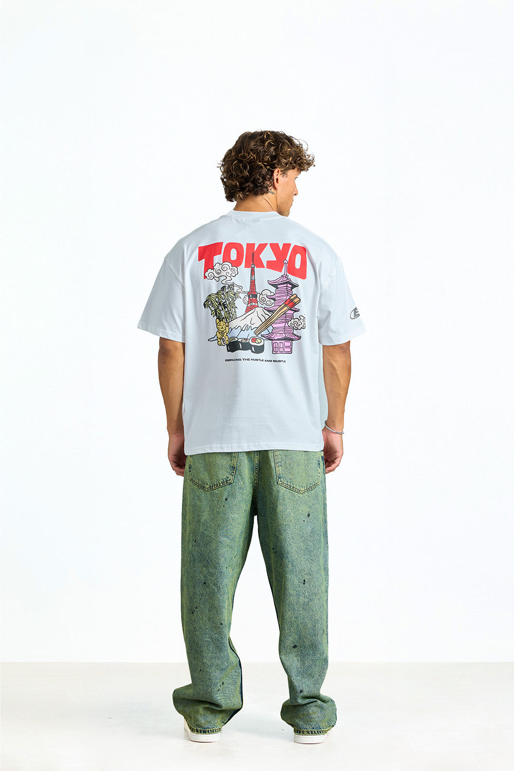 Tokyo Icons White Oversized T-shirt - BonkersCorner