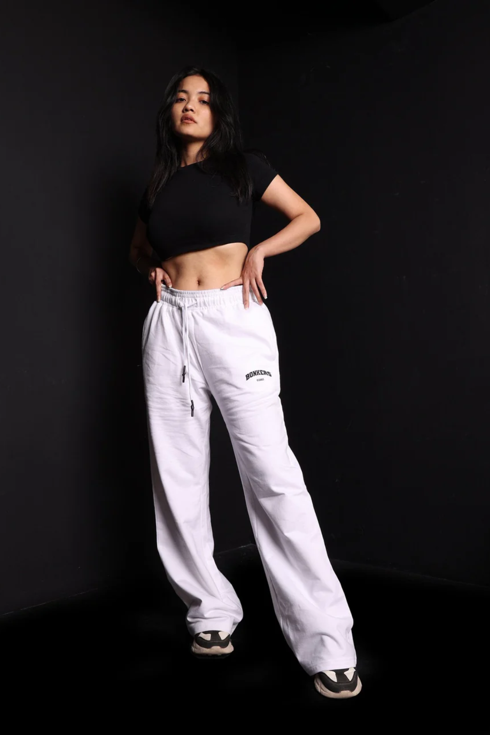White Wide-Leg Sweatpants