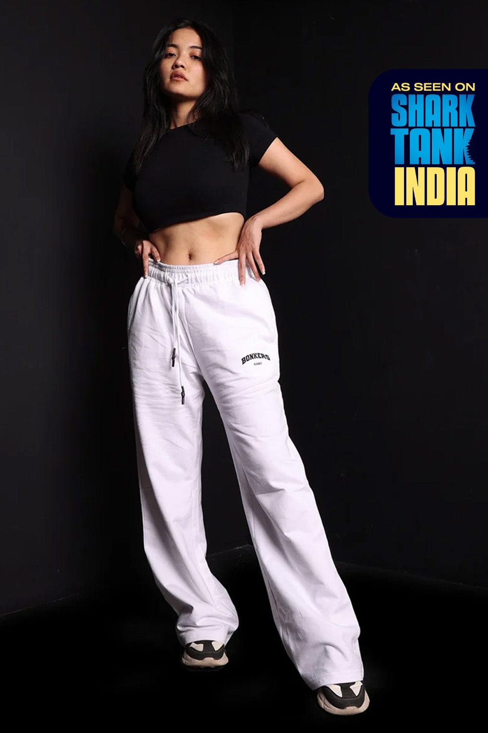 White Wide-Leg Sweatpants - BonkersCorner