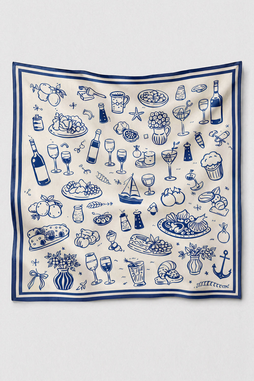 Wine & Dine Blue Scarf