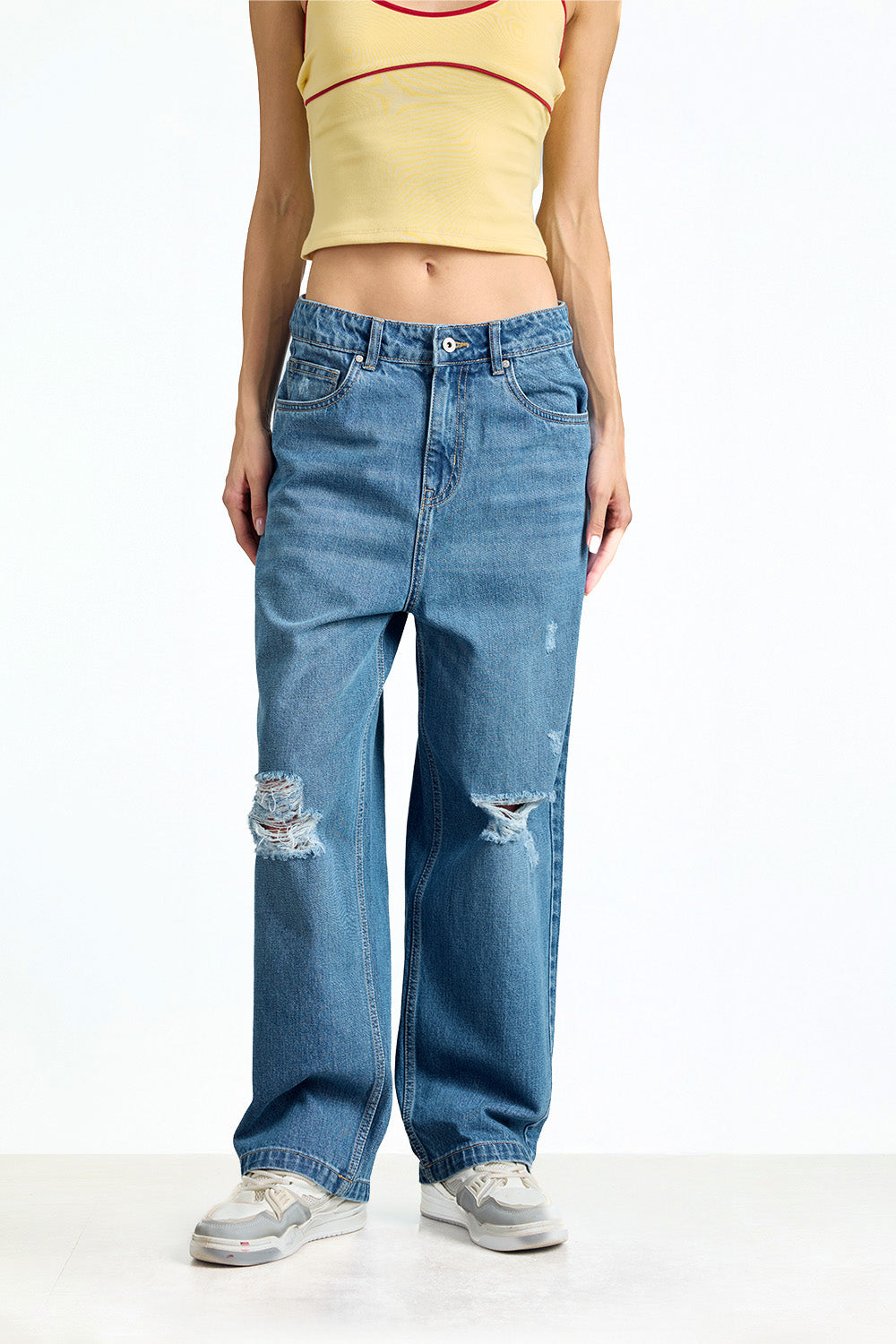 Wrecked Blue Distressed Jeans - BonkersCorner