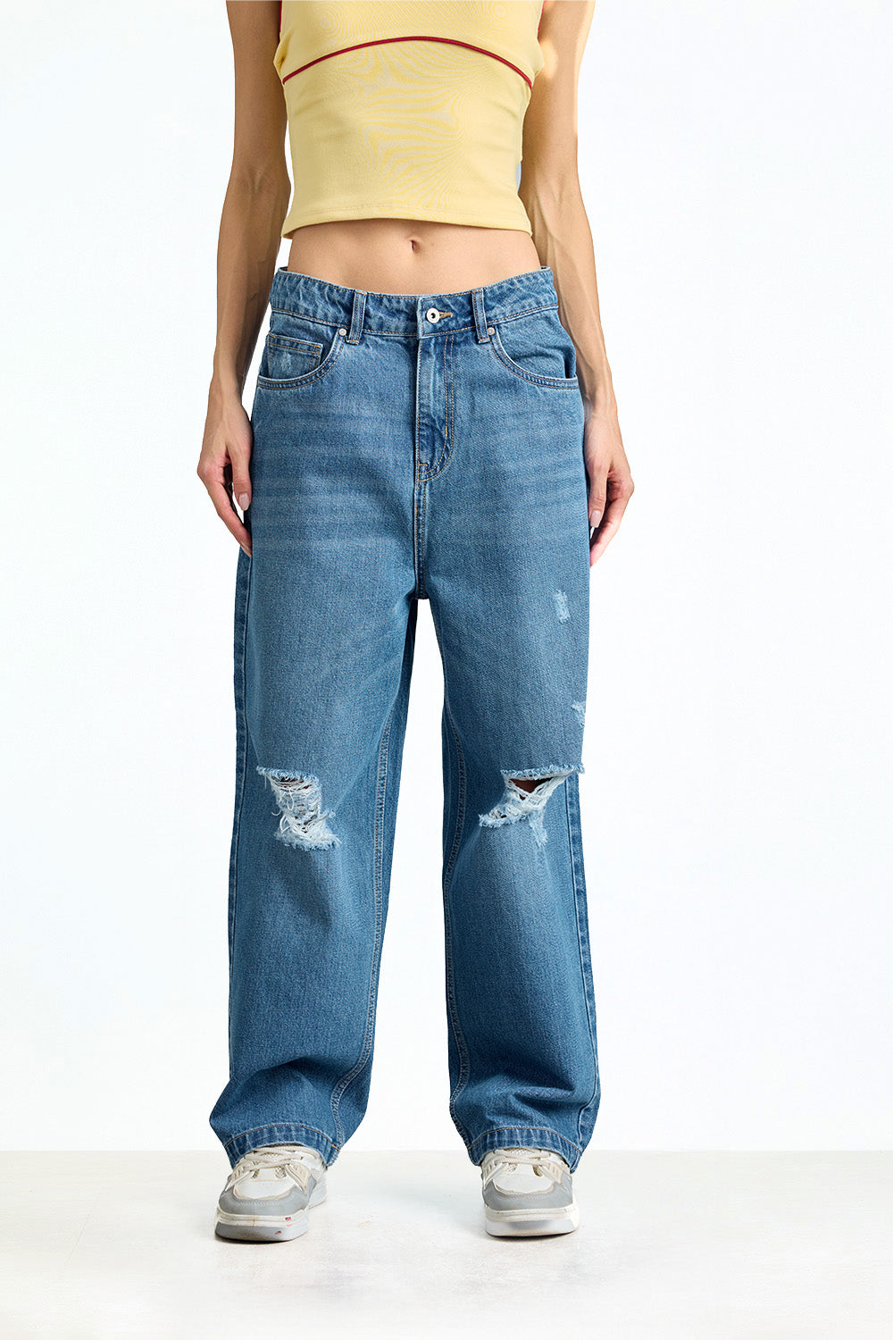Wrecked Blue Distressed Jeans - BonkersCorner