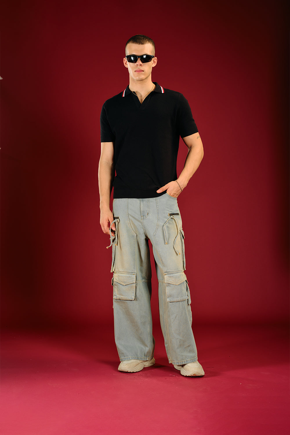 Yellowish Blue Denim Cargo - BonkersCorner