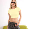 Pastel Yellow Ribbed Heavyweight Baby Tee - BonkersCorner