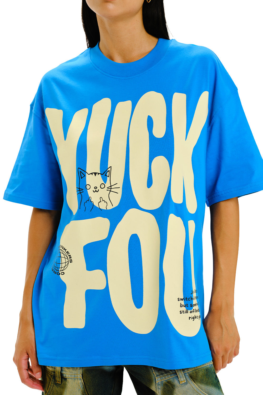 Yuck Fou Blue Oversized T-shirt - BonkersCorner