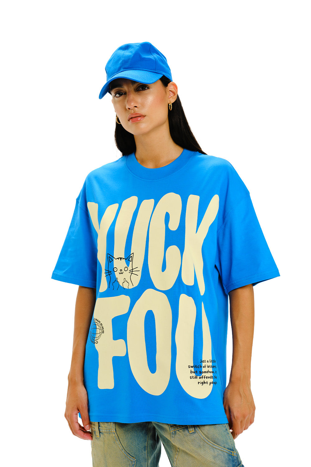 Yuck Fou Blue Oversized T-shirt - BonkersCorner