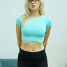 Aqua Blue Ribbed Heavyweight Baby Tee - BonkersCorner