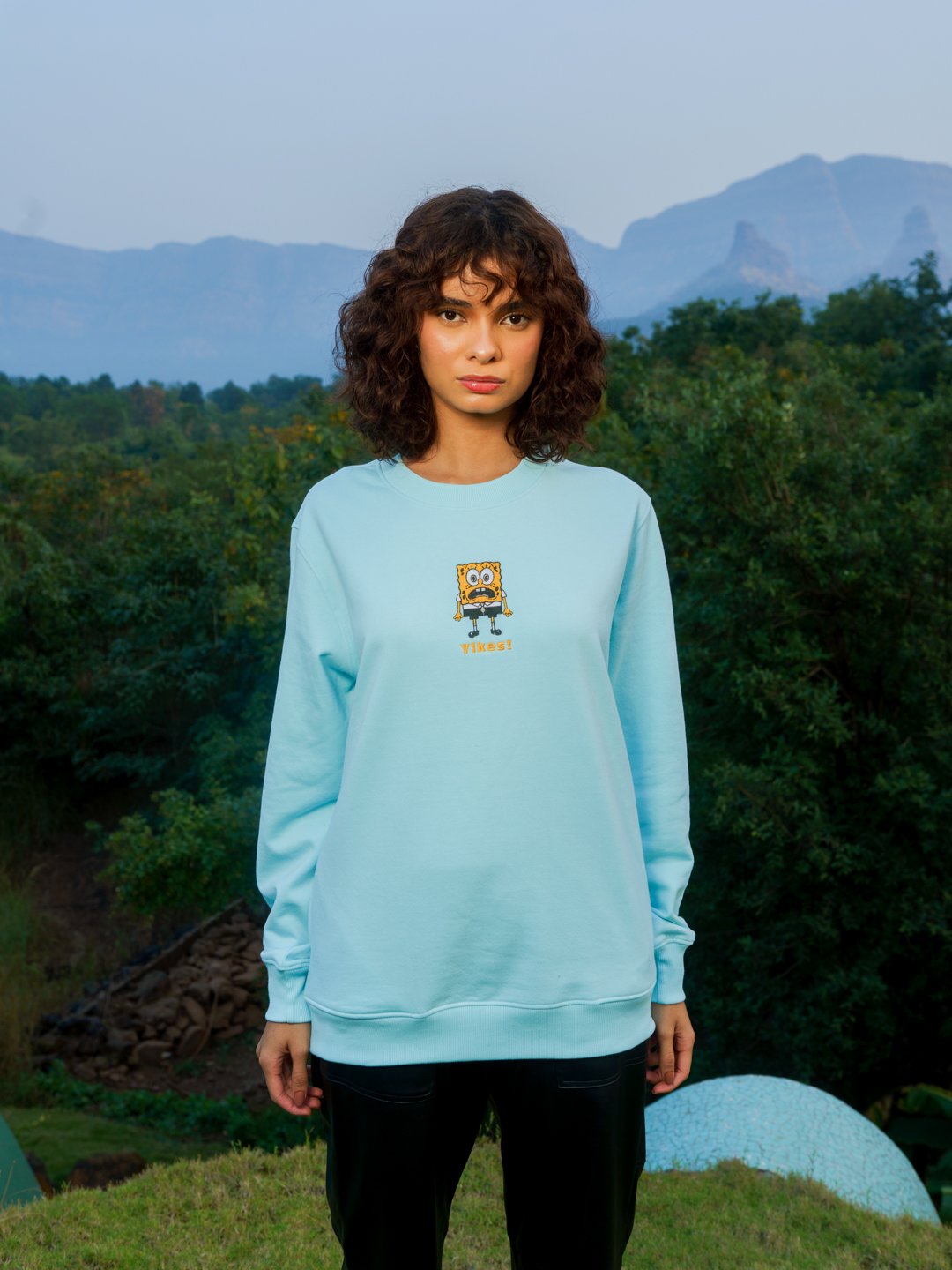 Aqua Shaken SpongeBob Oversized Sweatshirt
