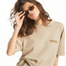 Beige Heavyweight Pique Oversized T-shirt - BonkersCorner