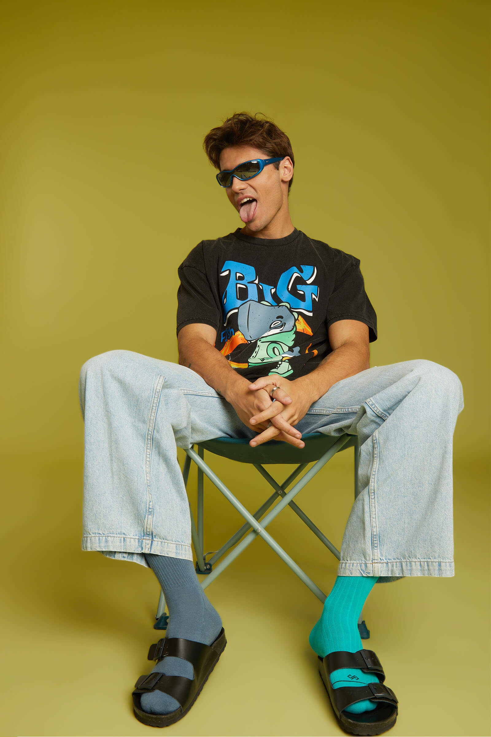 Big Fish Faded Effect Oversized T-shirt - BonkersCorner