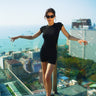 Black Bodycon Solid Romper - BonkersCorner