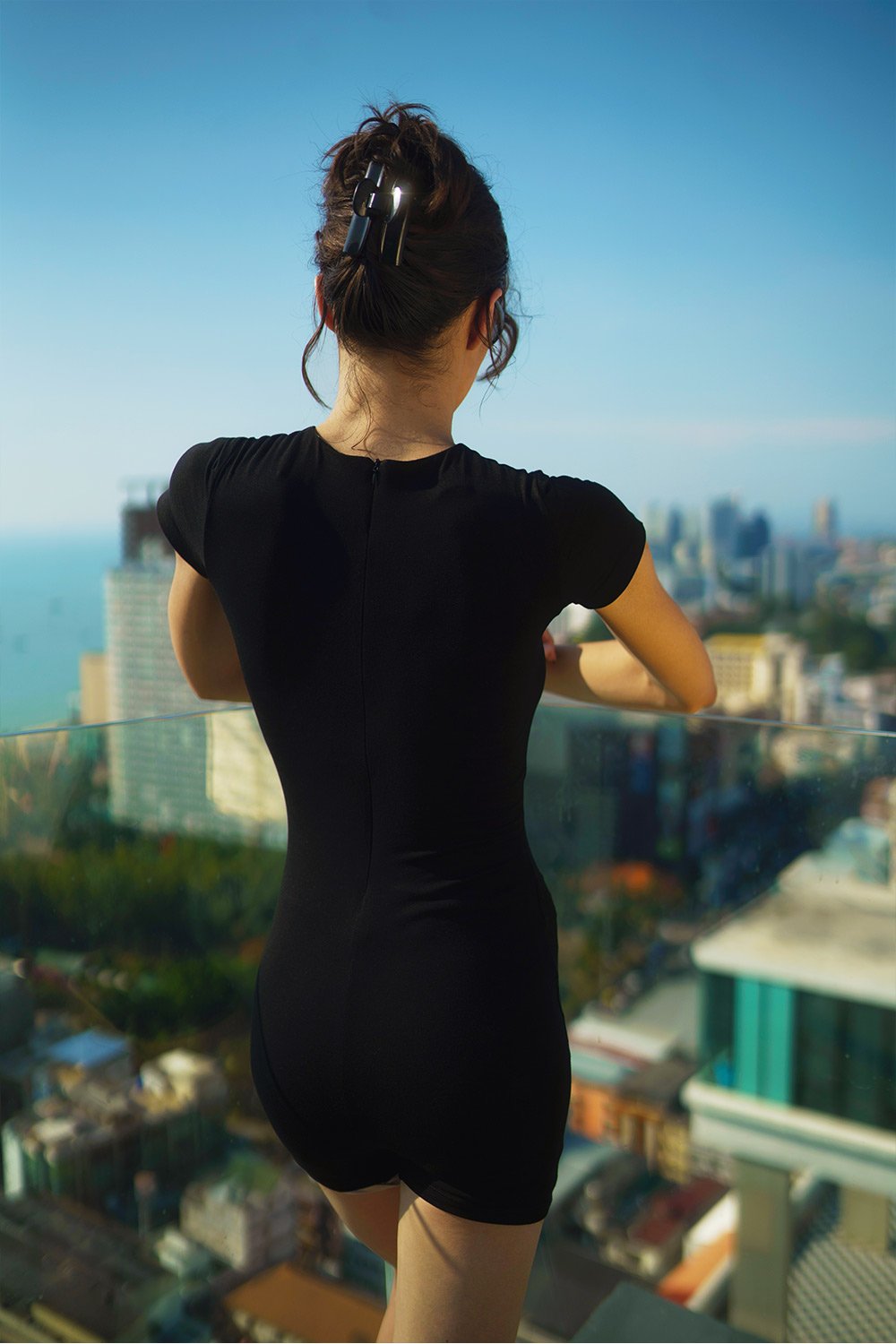 Black Bodycon Solid Romper - BonkersCorner