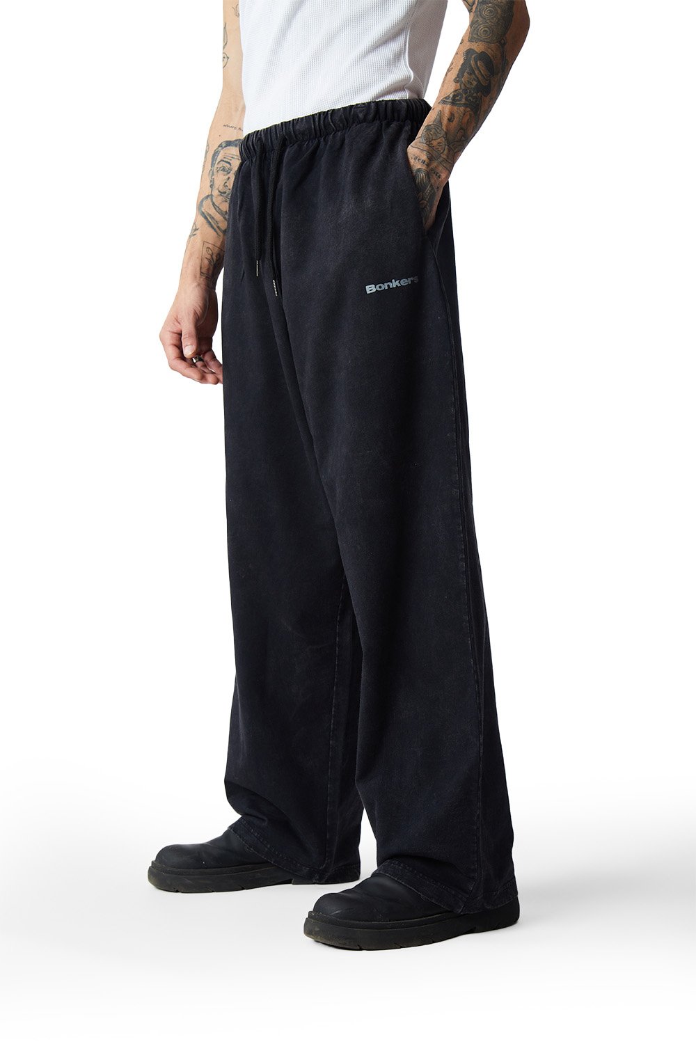 Black Faded Loose Fit Pants