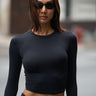 Black Full Sleeves Polyamide Top - BonkersCorner