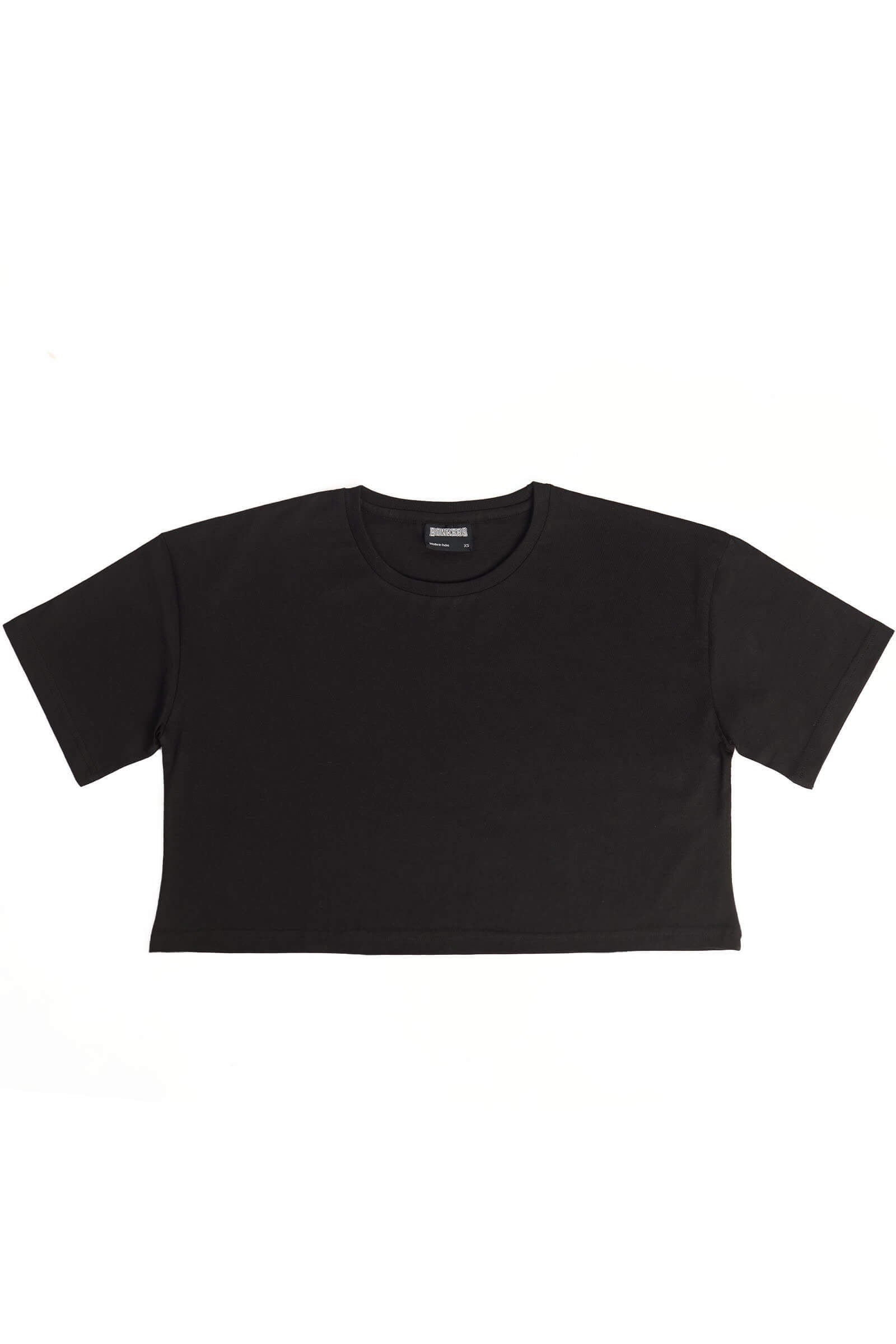Black Loose Crop Top - BonkersCorner