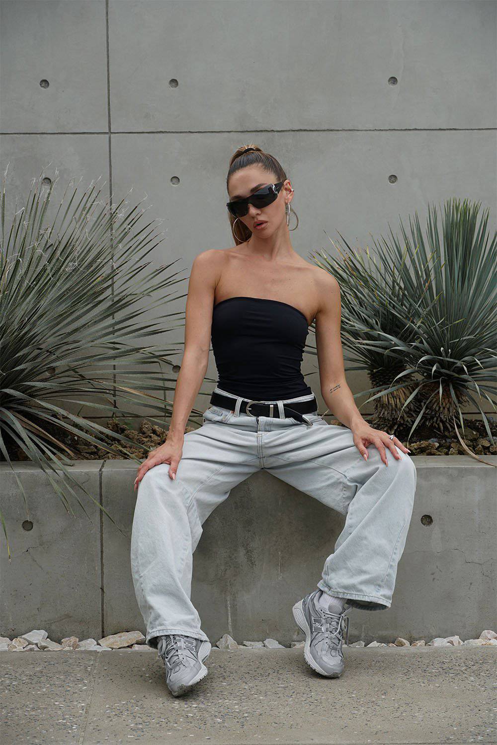 Black Polyamide Tube Top - BonkersCorner