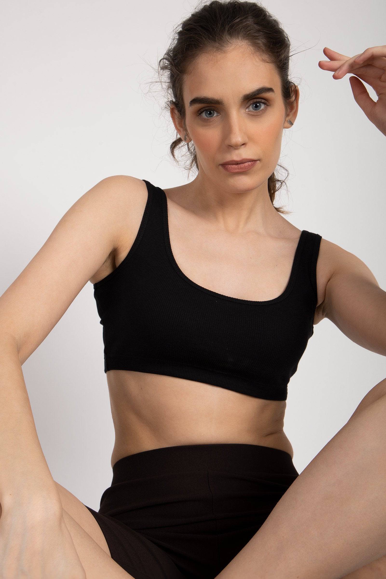 Black Ribbed Vest Tank - BonkersCorner