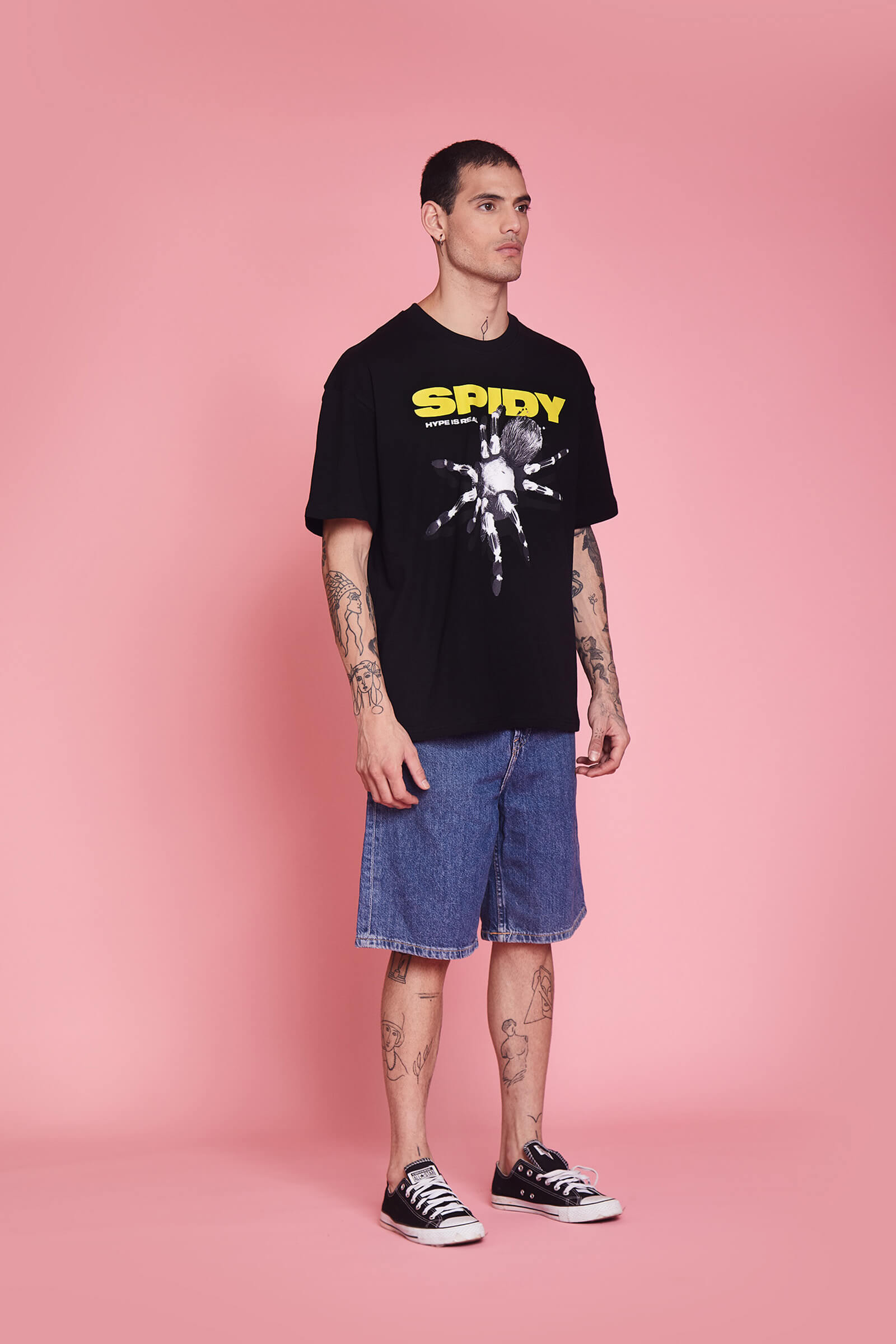 Black Spidy Oversized T-Shirt - BonkersCorner