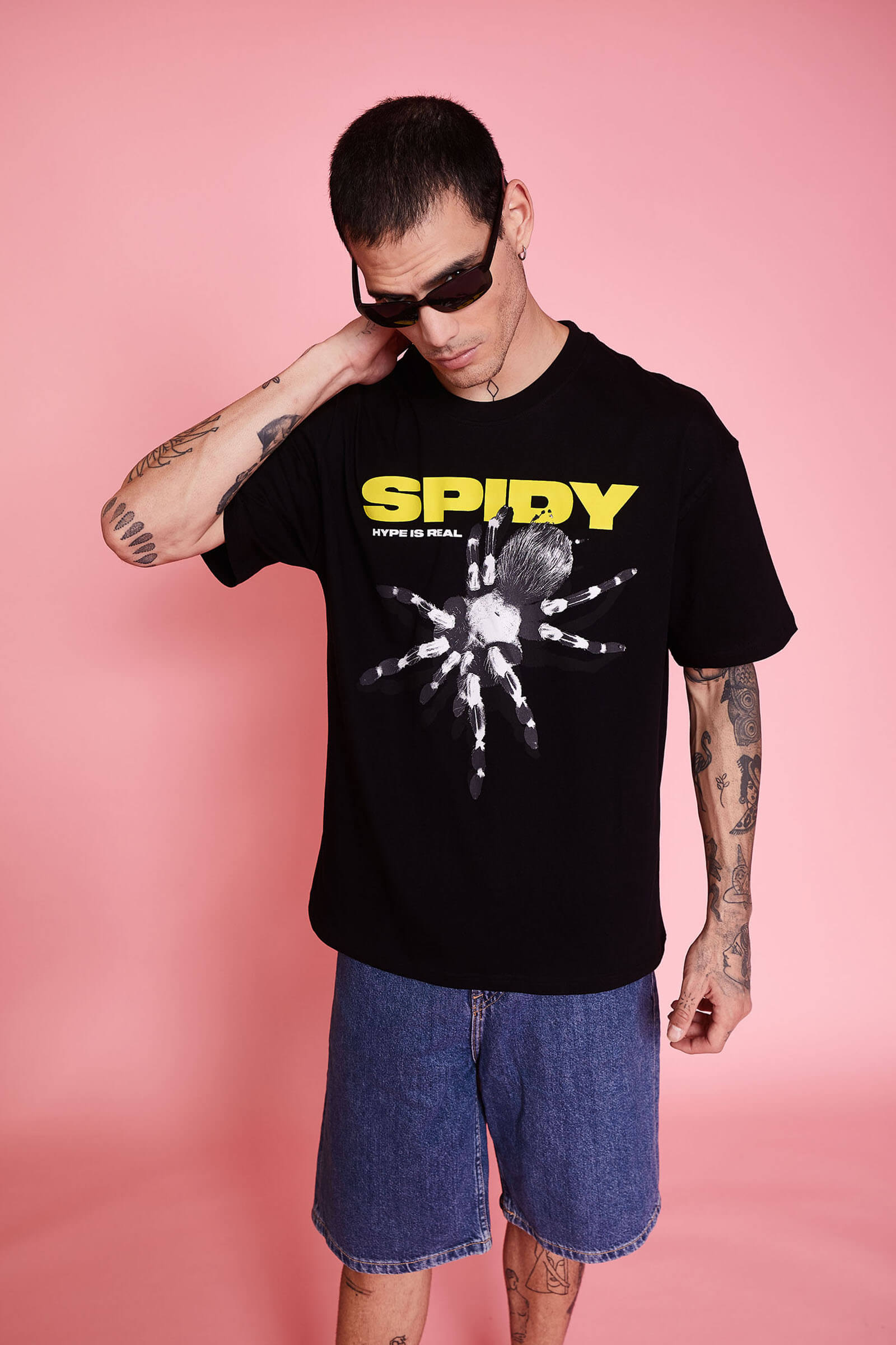 Black Spidy Oversized T-Shirt - BonkersCorner
