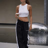 Black Sporty Straight Fit Pants - BonkersCorner