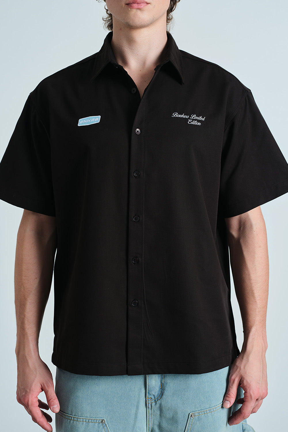 Black Oversized Utility Shirt - BonkersCorner