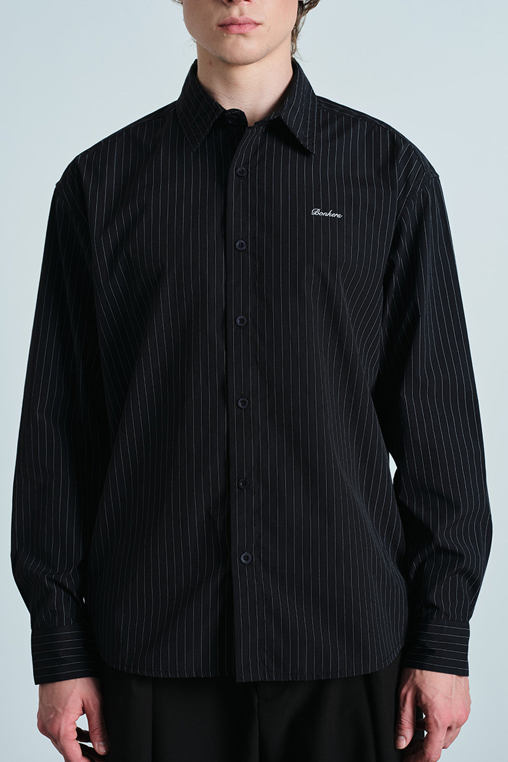 Black Relaxed Stripe Shirt - BonkersCorner
