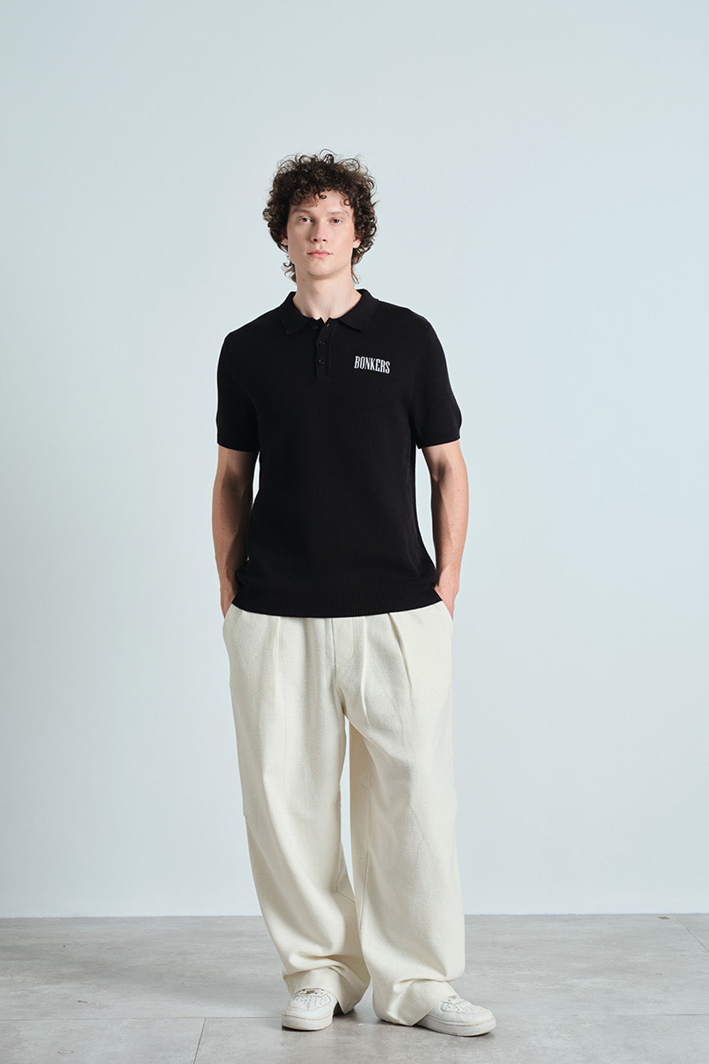 Black Signature Knit Polo - BonkersCorner