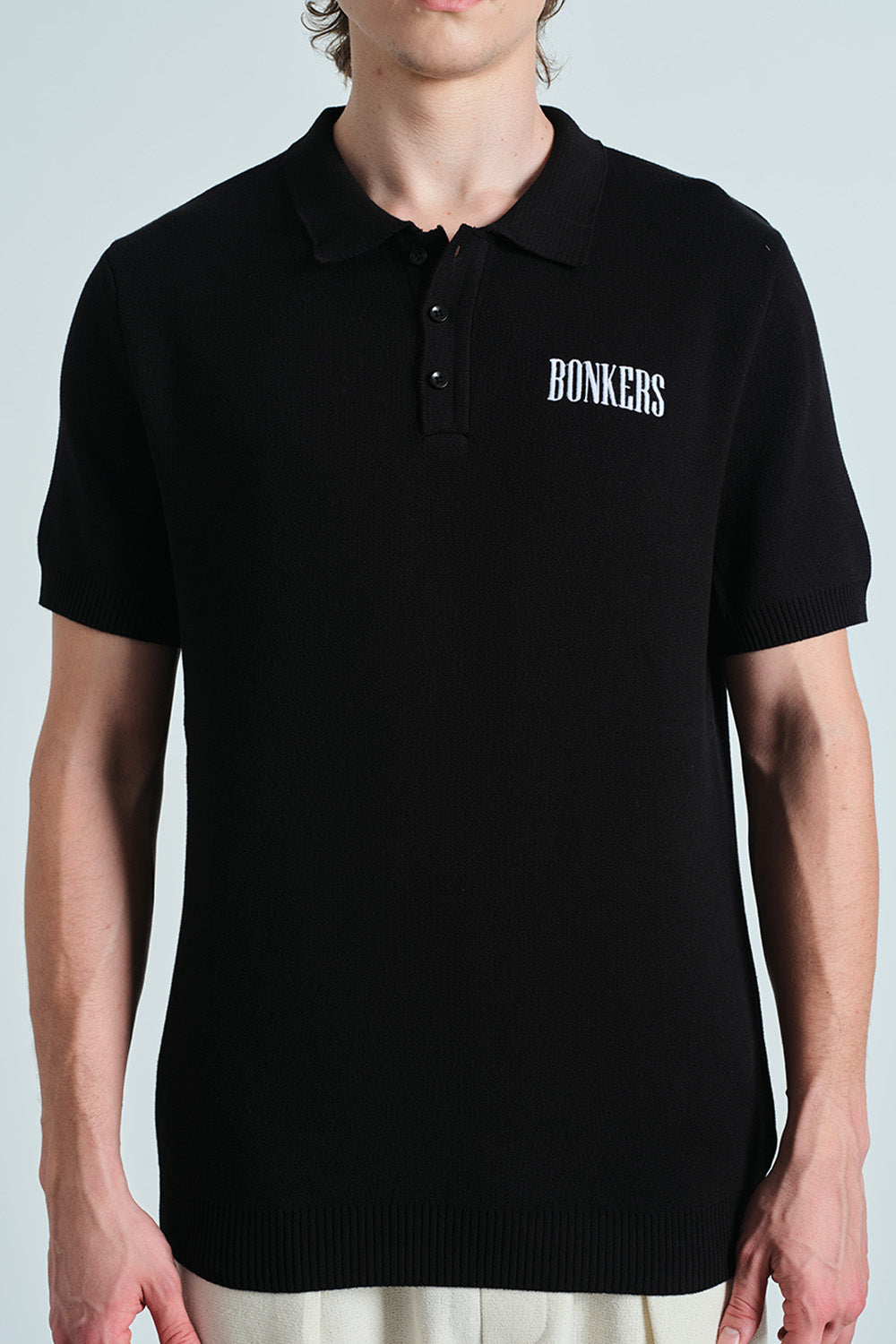 Black Signature Knit Polo - BonkersCorner
