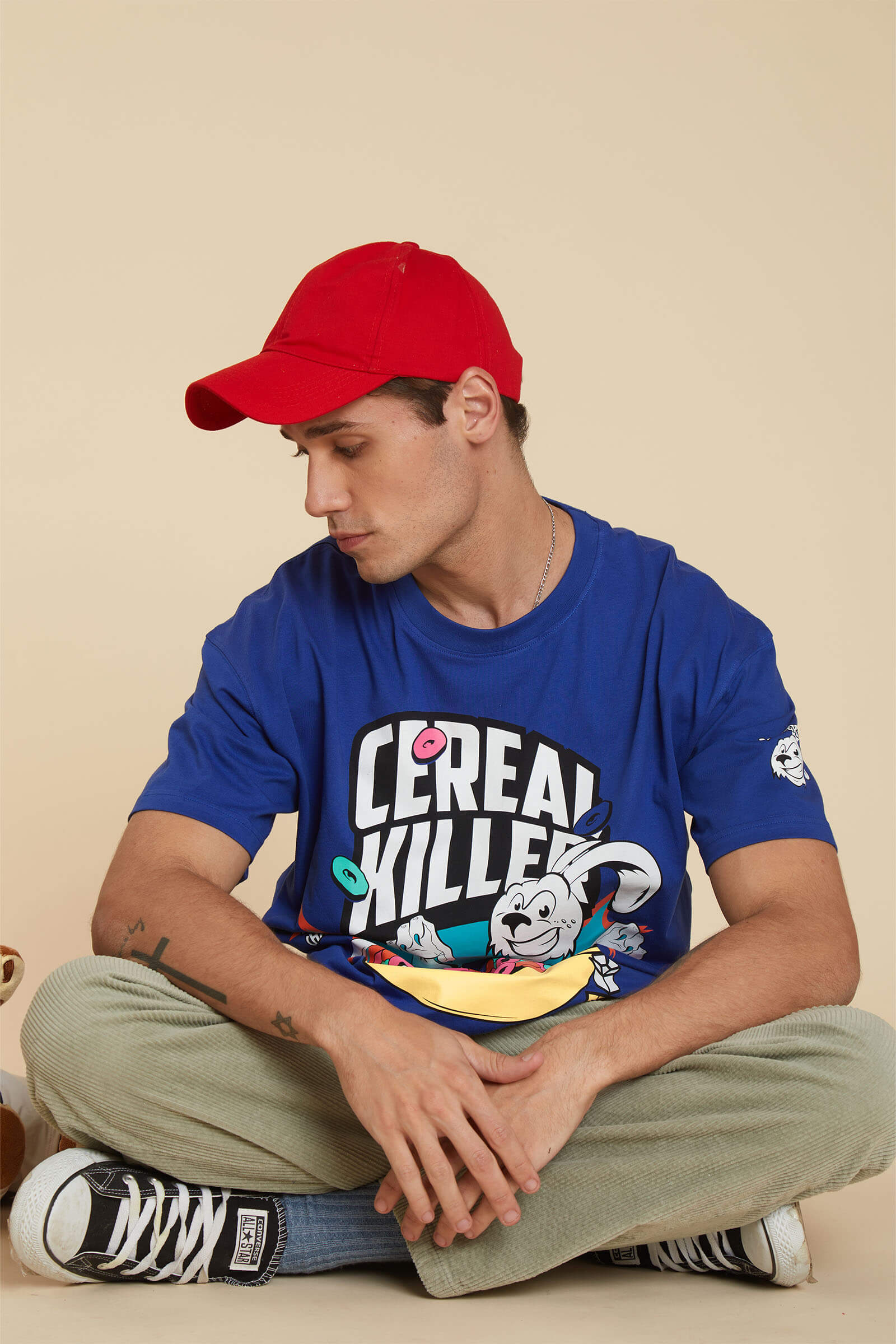 Blue Cereal Killer Oversized T-shirt - BonkersCorner