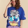 Blue Cereal Killer Oversized T-shirt - BonkersCorner