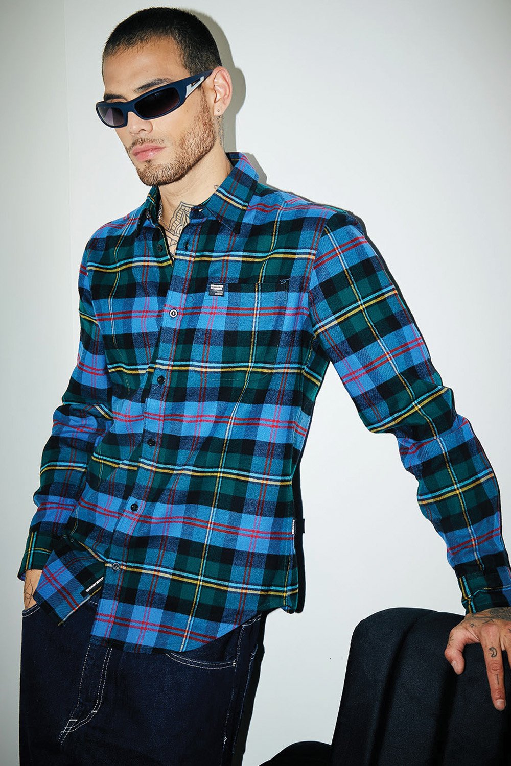 Blue Forest Plaid Regular Fit Shirt - BonkersCorner