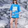 Blue Star Wars Oversized T-shirt - BonkersCorner