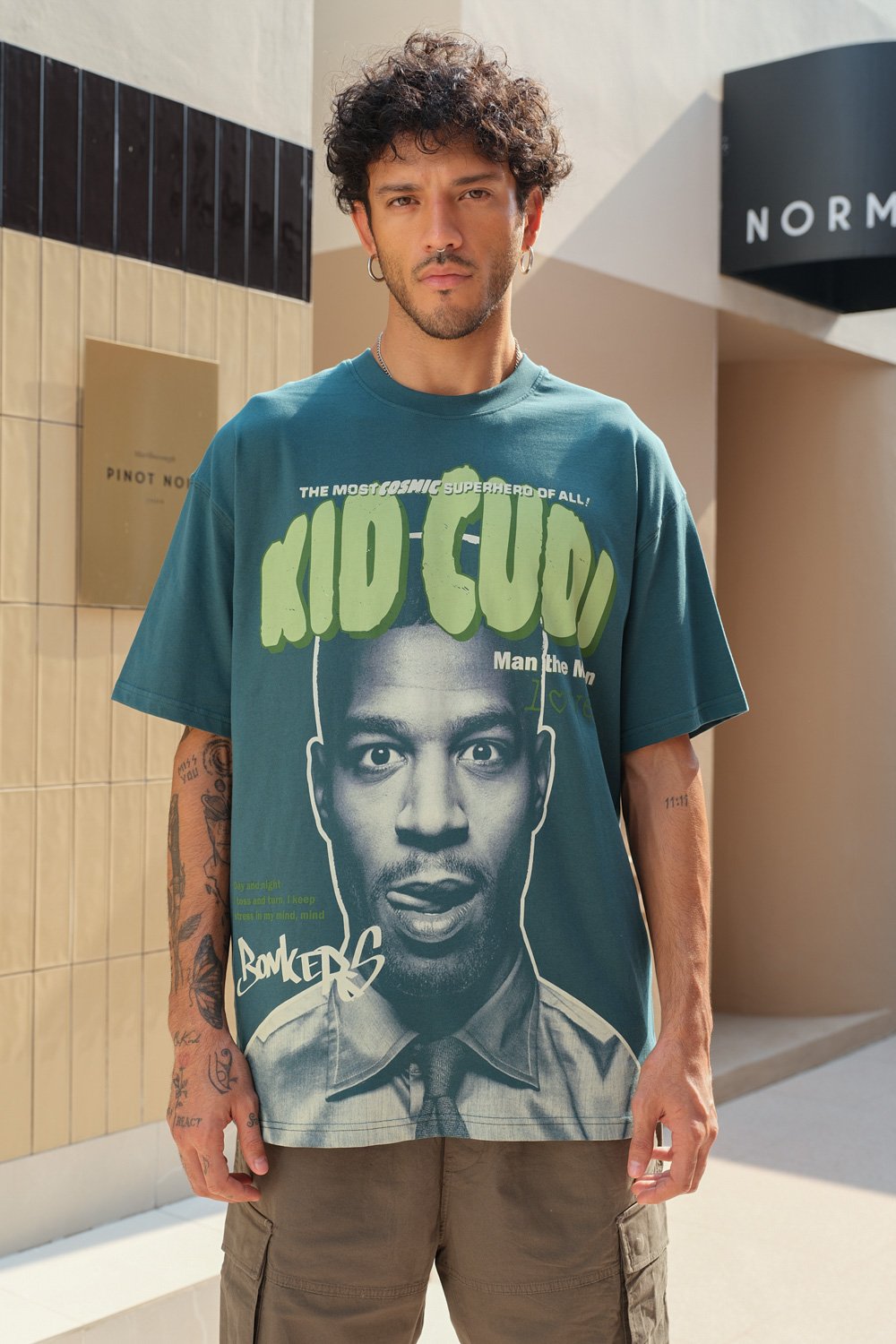 Bottle Green Kid Cudi Oversized T-shirt