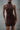 Brown Highneck Polyamide Backless Dress - BonkersCorner