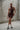 Brown Highneck Polyamide Backless Dress - BonkersCorner
