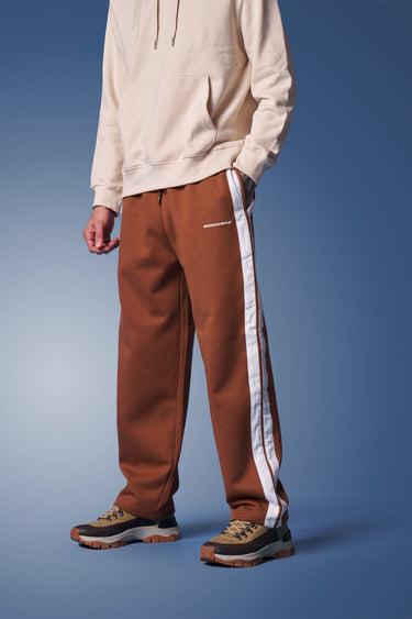 Brown Striped Regular Fit Pants